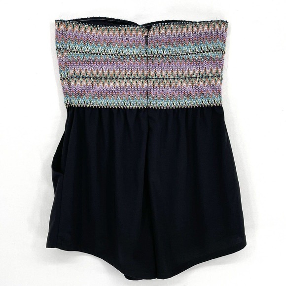 Wow Couture Sweetheart Neckline‎ Multicolor Top Black Shorts Romper Size Large - Picture 2 of 7